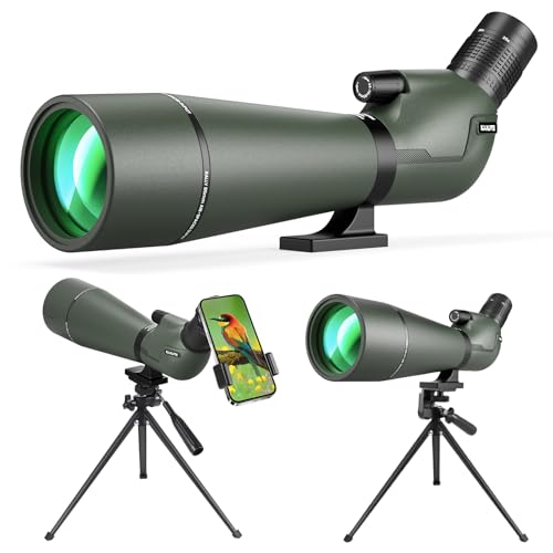 Spotting Scope 25-75x85 with Phone Adapter, Tripod & Carrying Bag -Fully Multi-Coated Optics,BAK4 High Definition Waterproof Spotter Scope for Birding, Hunting, Astronomy, Outdoor Observation,Green