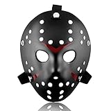 ALIZIWAY Jason Mask Halloween Costume Cosplay Voorhees Hockey Mask Black 01B