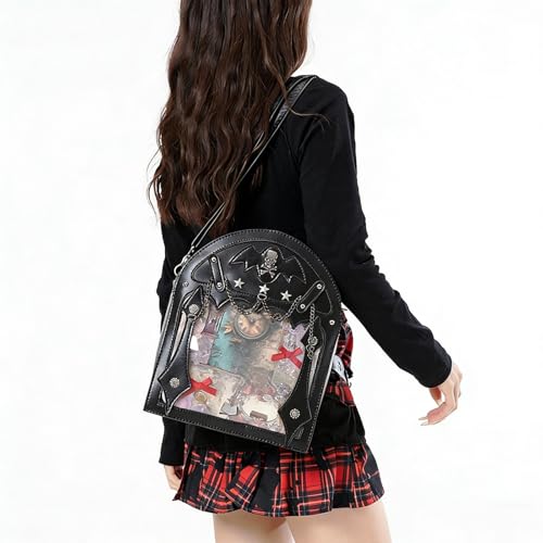 Itabag sac à dos gothique punk avec insert cuir et sangle réglable - 3