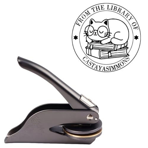 WERWAES Sello De Libro En Relieve Personalizado De La Biblioteca sello de sello en relieve | Sobres de oficina regalo para amantes de los libros