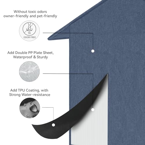 Outdoor Cat House Feral Cat Shelter,Outside Waterproof Cat House for Outdoor/Indoor Cats, Insulated Cat Bed for All Seasons with Cozy Cushion Easy to Assemble, Navy Blue - Image 5