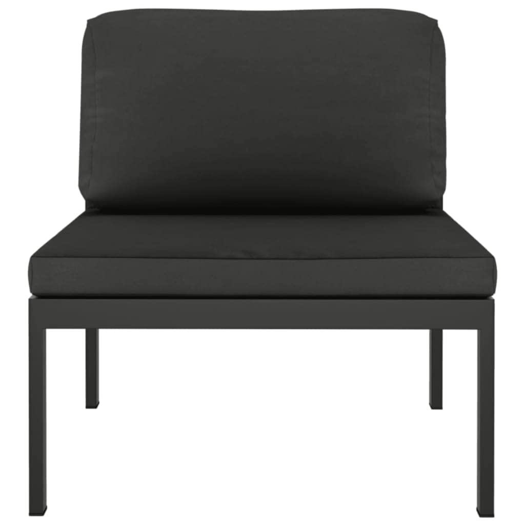 Juego de muebles de jardín de aluminio modular de 9 piezas, para jardín, terraza y balcón, incluye cojines de asiento y respaldo, color antracita
