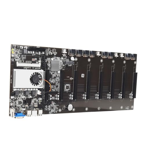 HOMSFOU Placa Base para Minería de Gpu T37 CPU Integrada, 8 Ranuras para Gpu, Memoria Ddr3 y Vga Integrada, Base para Máquina Minera de Alto Rendimiento Consumo Energético