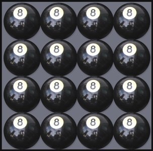 Box of 16 Replacement # 8 Pool Table - Billiard Ball by Iszy Billiards