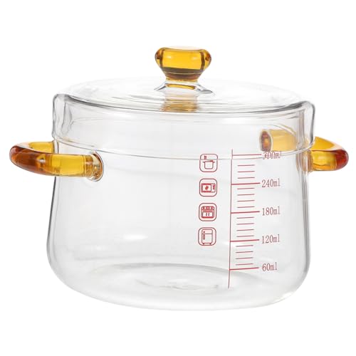 Alipis Pentola Per Stufato in Vetro Resistente Al Calore Pentola Da Cucina Con Coperchio Per Zuppe e Noodles Facile Da Pulire e Maneggiare