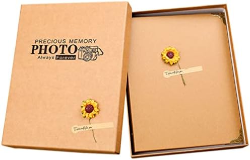 Homoyoyo Photo Album DIY Photos Scrapbook Albums Sunflower Family Photos Book Vintage Picture Album for DIY Photo Collection Anniversary Wedding Scrapbooking Supplies