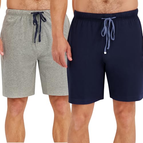 Hanes Men’s Sleep Shorts 2 Pack - Cotton, 7.5" Inseam,