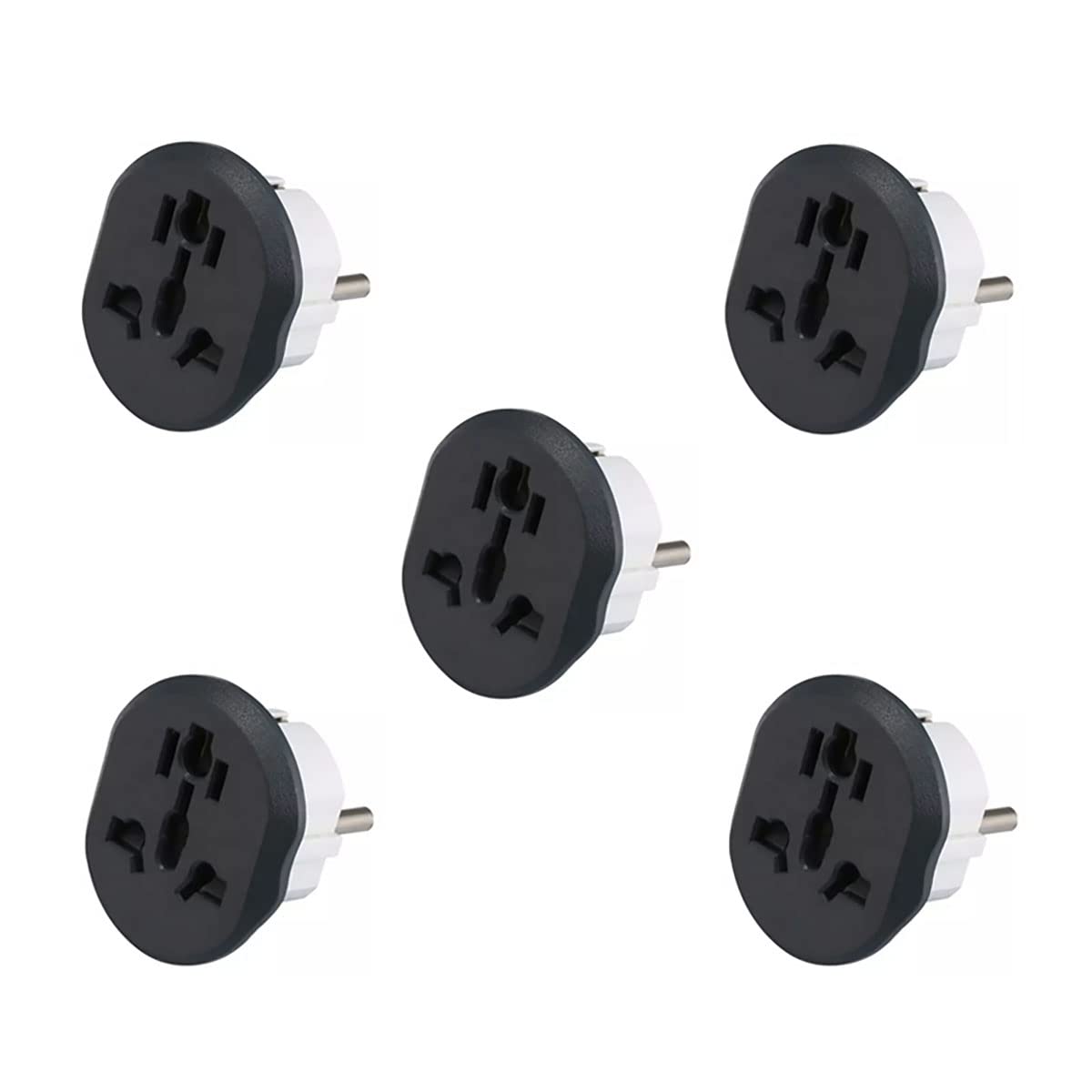GoodTool Travel Adapter 16A US Australia UK to EU Germany Electrical Socket, Travel Conversion EU Plug, Universal to EU Plug Adapter, 5 Pieces
