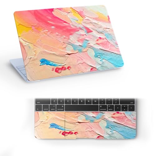 Inkykart Marbel-D24 Top+Wrist Pad Vinyl Laptop Skin/Sticker/Cover for 14 Inches Laptops Laminated-Removable-HD Quality Compatible for Hp-Dell-Sony-Lenovo-Asus etc.(13.8x9.6 Inches)