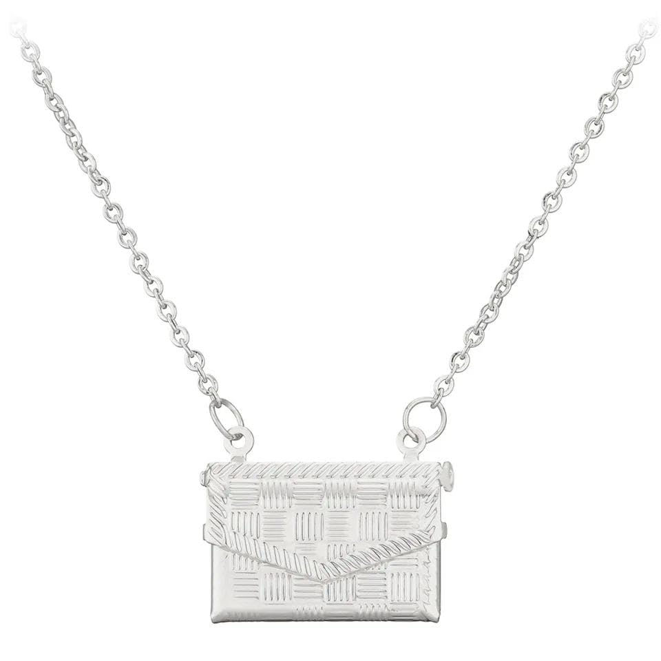 LA BELLEZA Stainless Steel Custom Love Letter Message Envelope Purse Pendant (Rhodium) (B0D2VYK7Y9) Amazon Price History, Amazon Price Tracker
