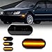 D-Lumina LED Side Marker Turn Signal Light Kit Smoked Lens Amber for VW Golf Jetta MK4 1999-2005, MK4 GTI R32 2000-2003, Front Bumper & Fender Side Marker Lamp, Replace OEM Sidemarker Lamps, Pack of 4