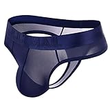 Jinwruny Herren Sexy Eisseide Perspektive Ultra Dünn Slips Unterwäsche Unterhosen Transparente Thong Briefs Atmungsaktiv Einfarbig Bequeme Weiche Slip Unterhose Erotik Tanga