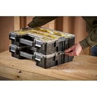 STANLEY FATMAX Profi Werkzeug-Organizer (45 x 12 x 36 cm, tiefe Fächer, mit transparentem, schlagfestem Deckel, integriertem Griff & Kunststoffschließen, 10 herausnehmbare Boxen) 1-97-521 – Ansicht 2