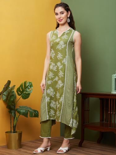 Image of Globus Women Kurta Set (3640913001 Blue S)