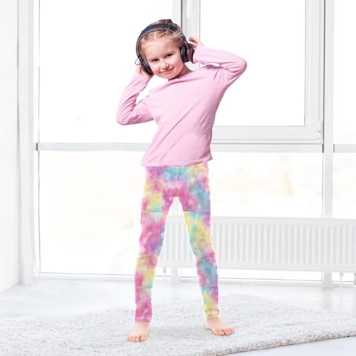 Tie Dye Rainbow Colors Girls Leggings Kids Yoga Pants Dance Active Tights 4T4