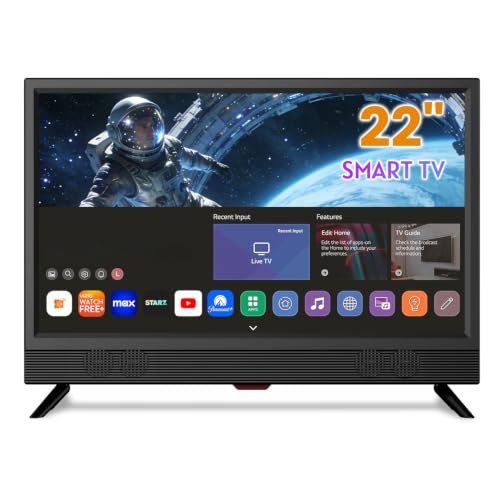 Image of Feihe 22-inch Small Smart TV Full HD 1080p | Kitchen Smart TV, Flat Screen Television with Loud Dual Stereo Speakers, 178° Viewing & Wi/Fi (22, Inches)