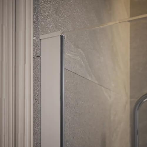 Box Doccia Walk-In 80 Cm Altezza 200Cm Parete Fissa Vetro Temperato Trasparente Da 10Mm Con Trattamento Anticalcare Braccio Telescopico SUS304 Profili Alluminio Cromato - 4