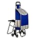 Einkaufstrolley Klappbar mit Sitz, Trolley Einkaufstrolley Treppensteiger, Robust und Langlebig, Faltbarer Einkaufswagen, Großvolumig für Einkauf, Wäsche, Reise