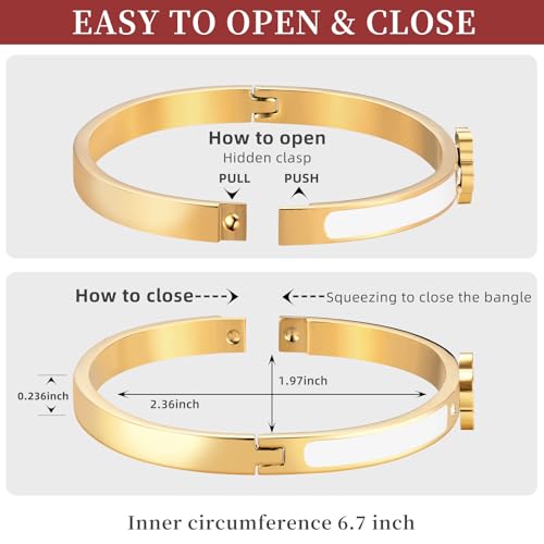 GFAYLP Gold Clover Bangle Bracelets for Women Men 2pcs Bracelet Stack by GFAYLP - Used condition - Image 6