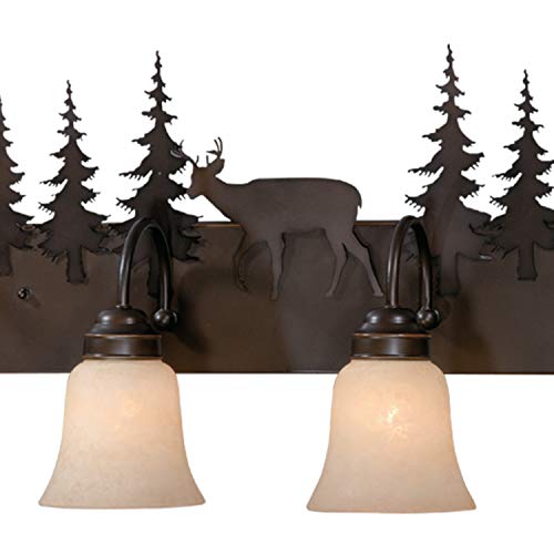 Bryce 4 Light Bronze Rustic Deer Bathroom Vanity Fixture #TOP4