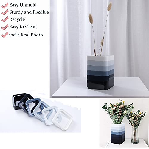 Eblse Silicone Molds For Epoxy Resin, Square Shape Resin Mold Holder Organizer Storage,Stacked Casting Mold For Resin, Art And Craft For Home And Office Decor -1 Pcs Tray + 2 Pcs Frame Mould #TOP5