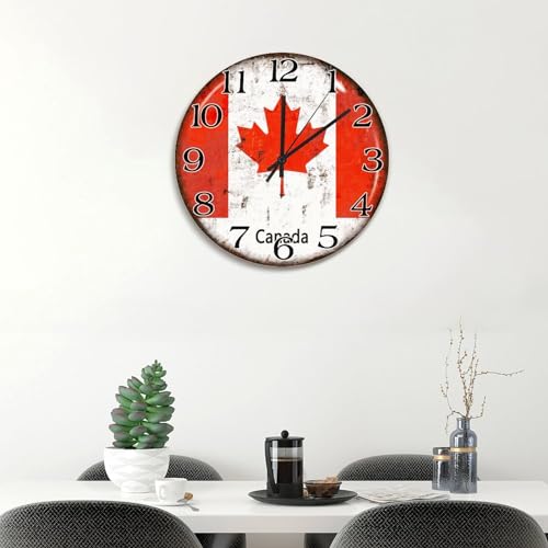 Horloge murale Canada 38cm vintage et silencieuse pour salon - 4