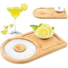 Margarita Salt Rimmer Set,Bamboo Sugar Rimmer for Cocktails with Bowl,Margarita Rimmer for Cocktails for Various Type Drinks,Bartender Accessories for Home Bar,Margarita Kit