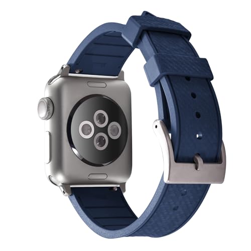 PTFULUOS FKM Rubber Watch Bands for Apple Watch - Compatible with 38/40/41/42/44/45/46/49mm Strap - Sport Replacement Wristbands for iWatch Series 9/8/7/6/5/4/3/2/1 Ultra SE Men Women (Navy Blue, 38mm/40mm/41mm/(42mm series 10)) - image 1