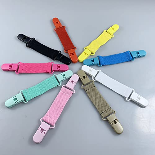 4 Pcs Plastic Winter Mitten Clips Toddlers Gloves Clips Elastic Glove Straps Adjustable Hat Clips Clothes Cinch Clips Pink and Green2