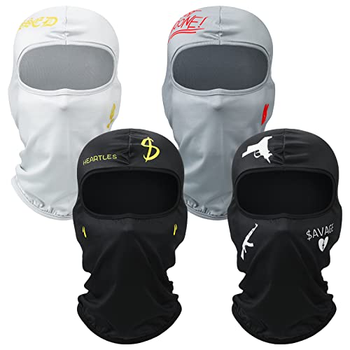 Wesiti 4 Pcs Face Mask Single Hole Ski Mask Knit Cycling Cover Sun Balaclava Shiesty Face Cover Pack