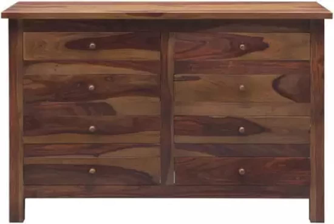 Solid Wood Chest of Drawers for Bed Room | Wooden Storage Furniture with 8 Drawer Storage | Sheesham Wood Natural Finish-image-36