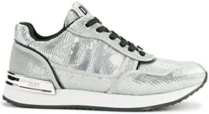 DKNY Women's Sequin Slip on Comfort Sneaker, SLVR/BLK, 7 | Image 3
