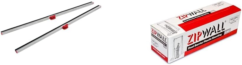 ZipWall FoamRail 2-Pack Tapeless Seal and 10ft x 50ft 3 mil Dust Barrier Plastic Sheeting