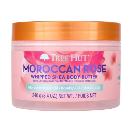 Tree Hut Moroccan Rose Whipped Shea Body Butter, 8.4oz, Lightweight, Long-lasting, Hydrating Moisturizer with Natural Shea Butter for Nourishing Essential Body Care