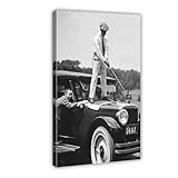 TULAOJI Kunstdruck auf Leinwand, Motiv 'Golfer auf dem Auto', Wandkunst, Dekordruck, Bild für Wohnzimmer, Schlafzimmer, Dekoration, Rahmenstil, 30 x 45 cm