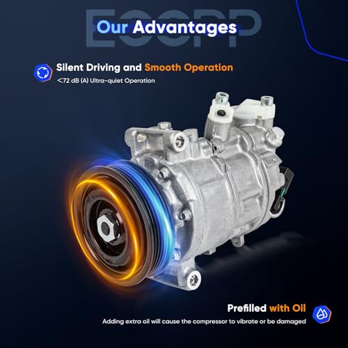 Image of ECCPP AC Compressor for Volkswagen Jetta for Golf 2015-2024 | Fit for Audi A3 S3 Q3 TT A3 Quattro 2015- 2022 Fast Cooling AC Compressor with Clutch