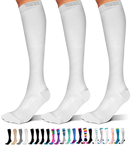 Image of SB SOX 3-Pair Compression Socks (15-20mmHg) for Men & Women - Comfortable Socks, Easy to Put On - Best Socks for Daily /Any Use, Running, Nurse, Travel