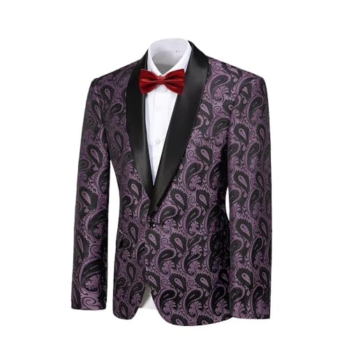 Men's Floral Tux Suit Jacket One Button Slim Fit Paisley Wedding Suit Blazer for Men Prom Party Dinner Jacket Sport Coat2