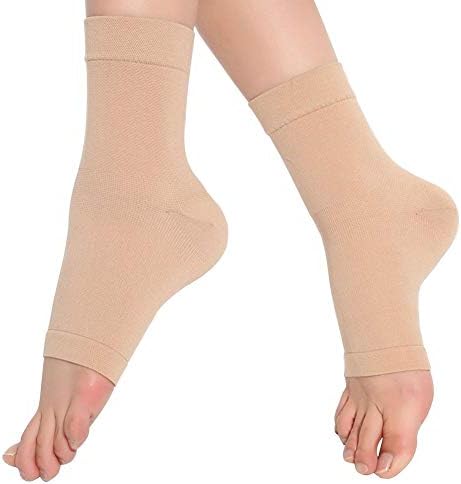 eYotto 1pair Compression Ankle Support Sleeve, Breathable Ankle Wrap for Stabilize Ligament, Relieve pain Arch Sport Stabilize Ligaments - For Swelling and Sprained Ankle, Arthritis, Recovery, Injury