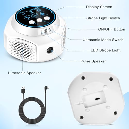 Image of Ultrasonic Pest Repellent Indoor Plug in, Mouse Trap for Home Mice Repellent Rodent Repellent, Keep Away Mouse, Rats, Squirrels, Bats, Roaches, Spiders, Suitable for Room, Attics, Garages(White)