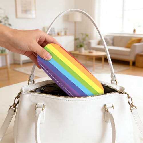 Image of Glasses Case Hard Shell,Portable Protective Eyeglasses Case, Eyeglass Holder Box with Cleaning Cloth,for Women Men