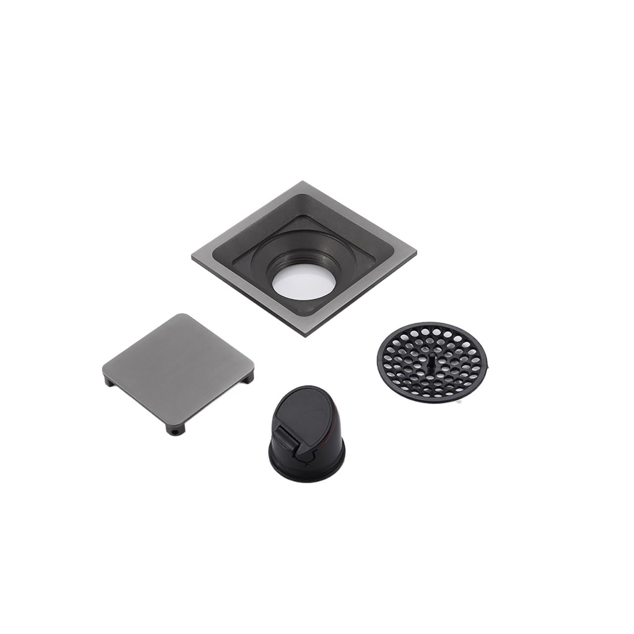 Floor Drain Floor Drain Brass Rose Gold Square 10x10cm Bathroom Shower Waste Grates Strainer Toilet Balcony Water Drains Floor Drain Cover(Gray)