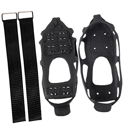 Veemoon 1set Ice Cleats for Boots Tip Non-Slip Grippers for Snow and Ice Durable Outdoor Shoe Accessories for Hiking Fishing and Climbing Lightweight Easy to Clean