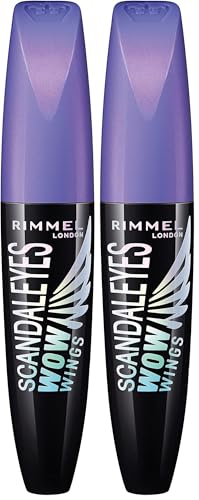 Mascara Scandal'eyes Rimmel Wow Wings Extreme Black 12ml, lot de 2 flacons