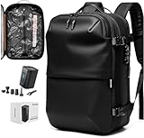 Vortex Vacuum Seal Travel Backpack 60L Expandable Air Compression System Water Resistant TSA Lock Carry-On Suitcase Luggage Black AERO - Vacuum Pump Included