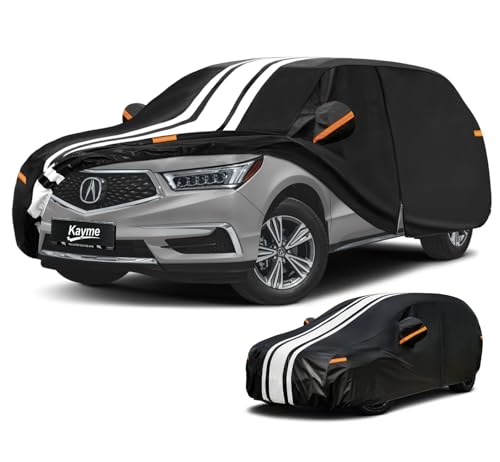 Image of Kayme Heavy Duty Car Cover for Acura MDX (2006-2026) Waterproof | Gift with Tape /Towel /Bag, Outdoor Full Exterior Cover Rain Snow Sun UV Protection, Soft Cotton Inner Protect Vehicle Paint
