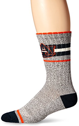NCAA Auburn Tigers Men's Collins Fuse Crew Socks, Large, Grey