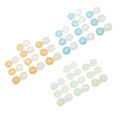 Baoblaze コンタクトレンズケース 3色セット（各色10個入り） 透明 収納ボックス 軽量 コンタクトケース 安全 衛生的 ダブル浸漬ボックス