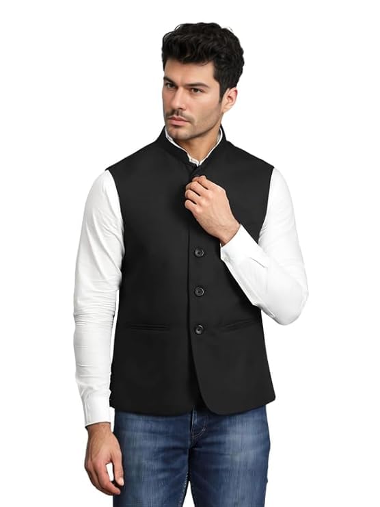 Image of Semi Formal Waistcoat for Men, Cotton Jacket for Diwali, Wedding, Ethnic, Office Party, Formal and Casual Look