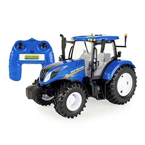 Britains Big Farm - Tractor New Holland T6.180 controlado por radio, juguetes de tractor compatibles con animales de granja y juguetes a escala 1:16, adecuado para coleccionistas y niños a partir de 3